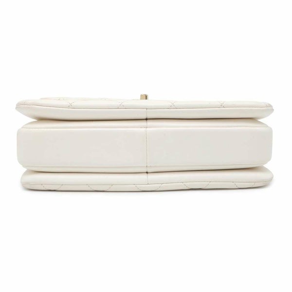 シャネル ハンドバッグ ココマーク マトラッセ トップハンドル ラムスキン A92236 CHANEL  2wayチェーンショルダーバッグ 白