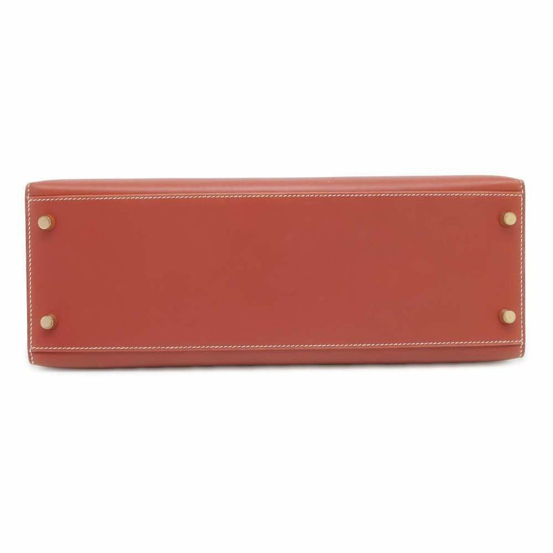 エルメス ハンドバッグ ケリー32 外縫い ブリック/ゴールド金具 ボックスカーフ □C刻印 2wayショルダー