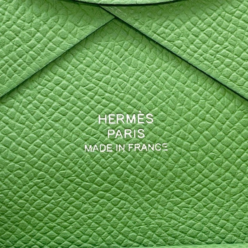 エルメス コインケース カルヴィ デュオ ヴェールユッカ/シルバー金具 エプソン B刻印 財布