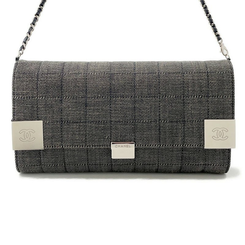 シャネル チェーンショルダーバッグ ココマーク チョコバー デニム CHANEL