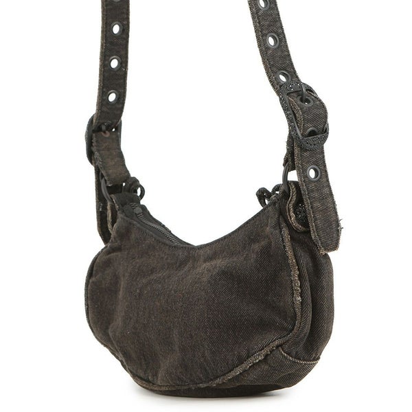 バレンシアガ ショルダーバッグ ル・カゴール XS デニム 671309 BALENCIAGA 黒 ミラー付き