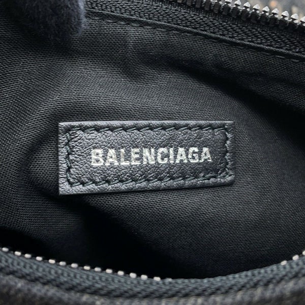 バレンシアガ ショルダーバッグ ル・カゴール XS デニム 671309 BALENCIAGA 黒 ミラー付き