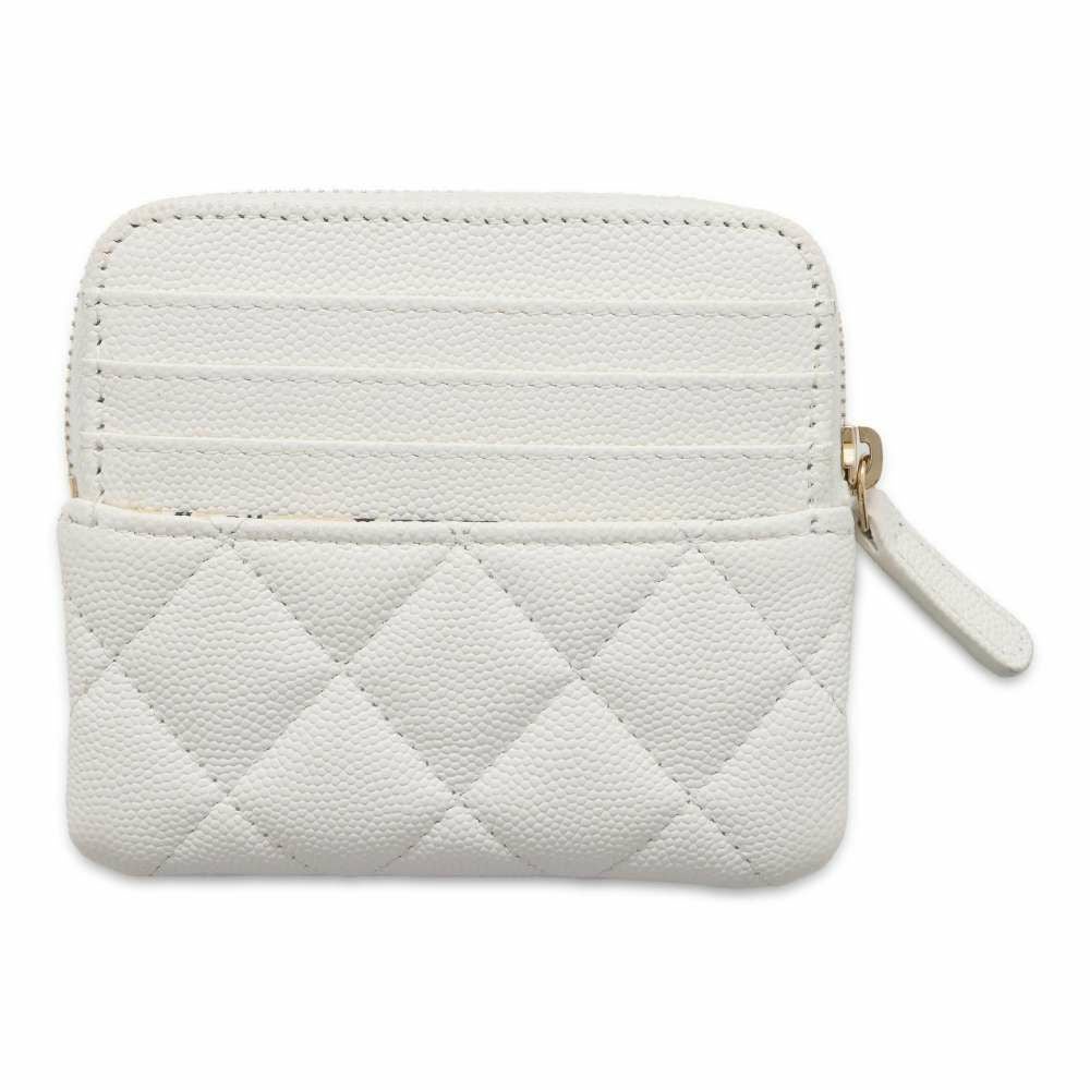 CHANEL シャネル マトラッセ クラシック ジップ パース AP2061 ホワイト ココマーク キャビアスキン 小銭入れ 財布 CHANEL（シャネル） マトラッセ クラシック ジップ コインパース