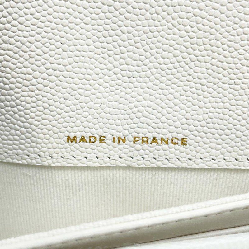 シャネル 長財布 クラシック ロング フラップ ウォレット マトラッセ ココマーク キャビアスキン AP0241 CHANEL 白