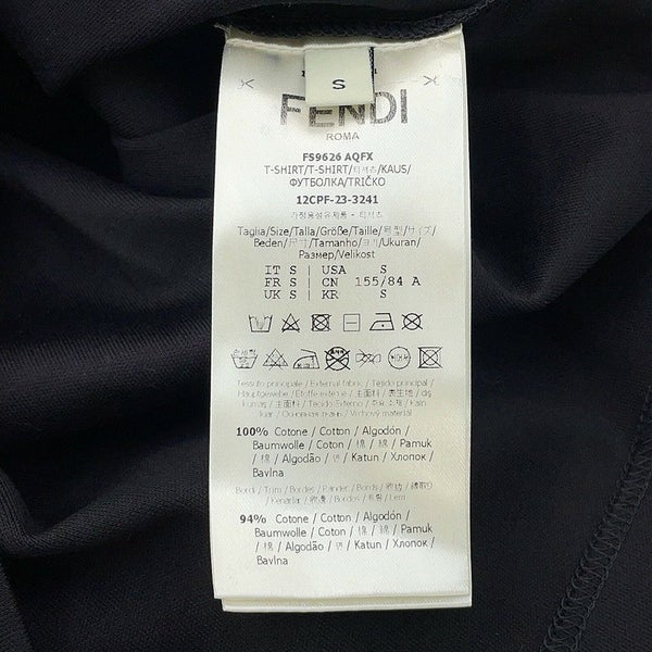 フェンディ Ｔシャツ フラグメント ポケモン コラボ カイリュー コットン メンズサイズS FS9626 FENDI トップス 黒