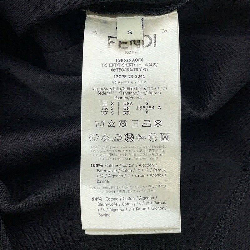 フェンディ Ｔシャツ フラグメント ポケモン コラボ カイリュー コットン メンズサイズS FS9626 FENDI トップス 黒