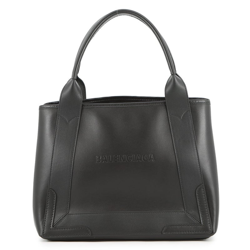 バレンシアガ トートバッグ ネイビーカバス S ポーチ付 オールレザー 339933 BALENCIAGA 黒 オールレザー