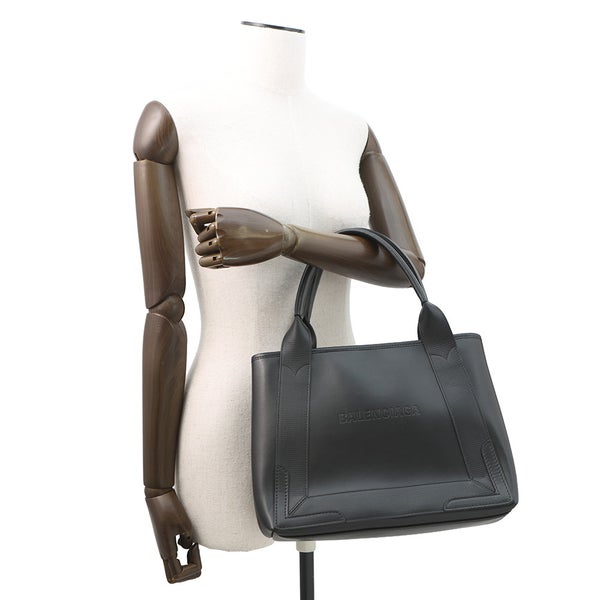バレンシアガ トートバッグ ネイビーカバス S ポーチ付 オールレザー 339933 BALENCIAGA 黒 オールレザー