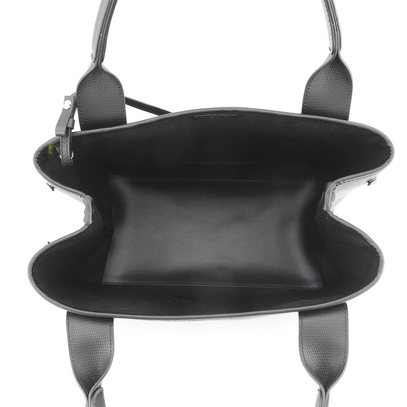 バレンシアガ トートバッグ ネイビーカバス S ポーチ付 オールレザー 339933 BALENCIAGA 黒 オールレザー