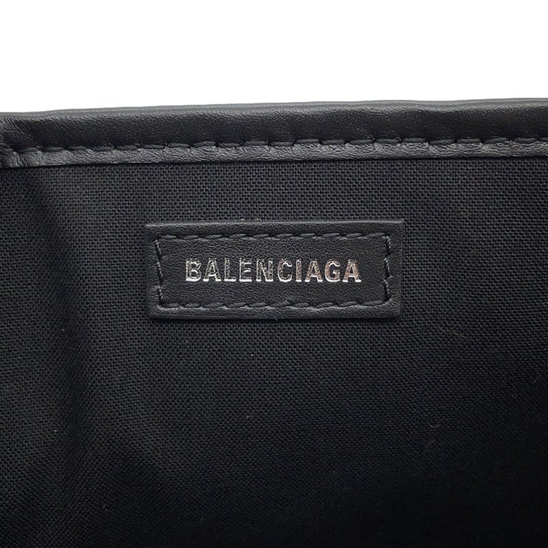 バレンシアガ トートバッグ ネイビーカバス S ポーチ付 オールレザー 339933 BALENCIAGA 黒 オールレザー