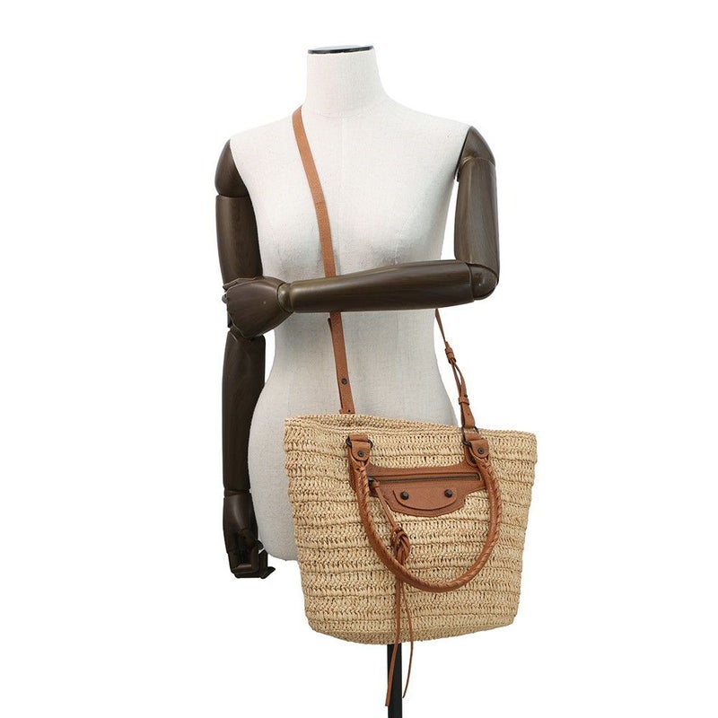 バレンシアガ ハンドバッグ Le City バスケット ミディアム ラフィア ラムスキン 828888 BALENCIAGA 2way