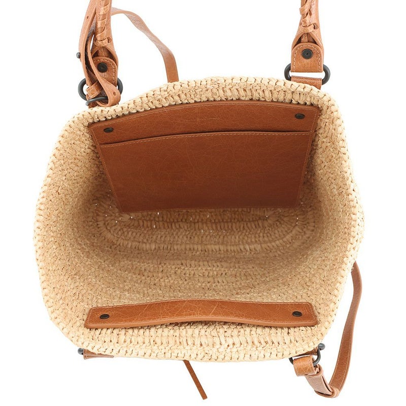 バレンシアガ ハンドバッグ Le City バスケット ミディアム ラフィア ラムスキン 828888 BALENCIAGA 2way