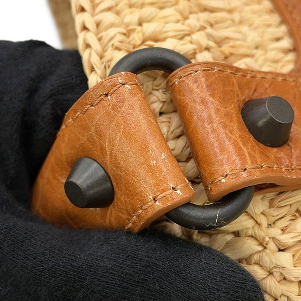 バレンシアガ ハンドバッグ Le City バスケット ミディアム ラフィア ラムスキン 828888 BALENCIAGA 2way