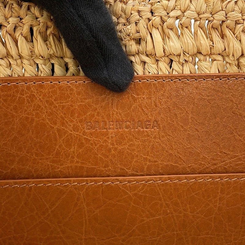 バレンシアガ ハンドバッグ Le City バスケット ミディアム ラフィア ラムスキン 828888 BALENCIAGA 2way