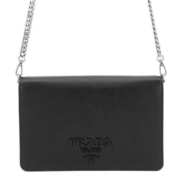 プラダ チェーンショルダーバッグ ミニバッグ サフィアーノレザー 1BP018 PRADA 黒
