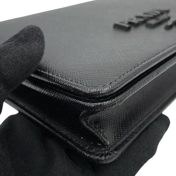 プラダ チェーンショルダーバッグ ミニバッグ サフィアーノレザー 1BP018 PRADA 黒