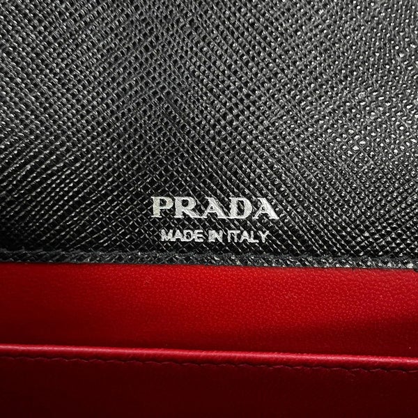 プラダ チェーンショルダーバッグ ミニバッグ サフィアーノレザー 1BP018 PRADA 黒