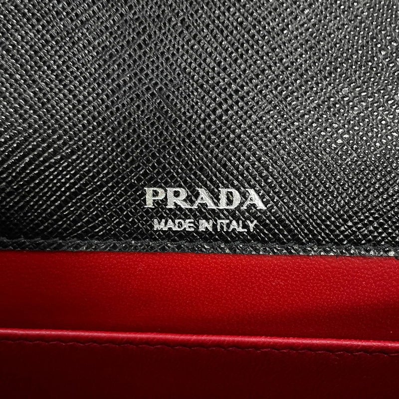 プラダ チェーンショルダーバッグ ミニバッグ サフィアーノレザー 1BP018 PRADA 黒