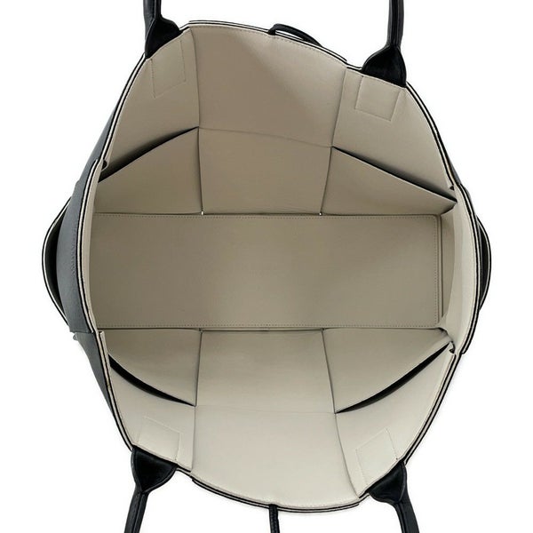 ボッテガヴェネタ トートバッグ マキシイントレチャート アルコ ミディアム 609175 BOTTEGA VENETA 黒 白