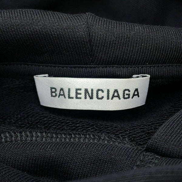 バレンシアガ パーカー バックロゴプリント コットン メンズサイズS 518215 BALENCIAGA トップス 黒