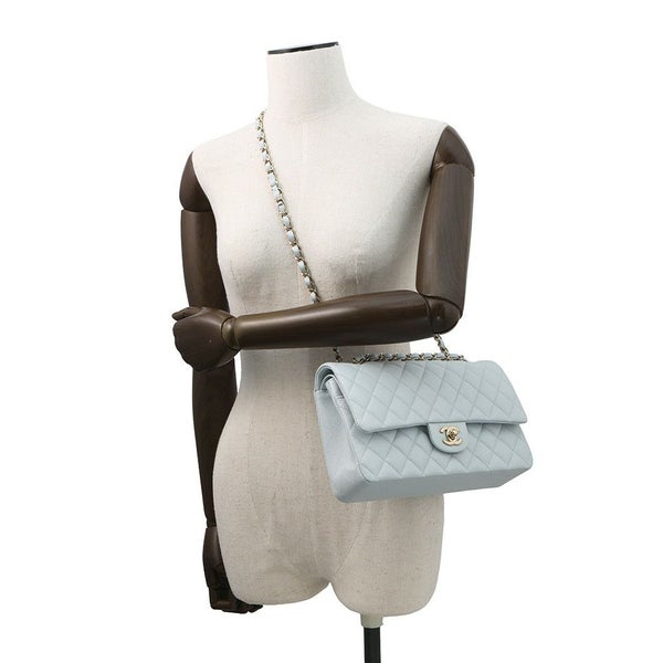 シャネル チェーンショルダーバッグ マトラッセ25 ココマーク ダブルチェーン キャビアスキン A01112 CHANEL