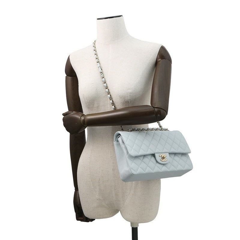 シャネル チェーンショルダーバッグ マトラッセ25 ココマーク ダブルチェーン キャビアスキン A01112 CHANEL