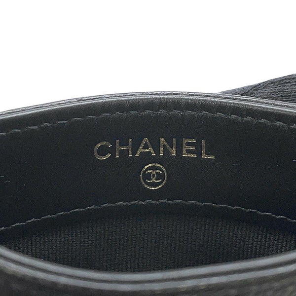 シャネル カードケース ココマーク ハーフ ラインストーン キャビアスキン AP4179 CHANEL カード 黒
