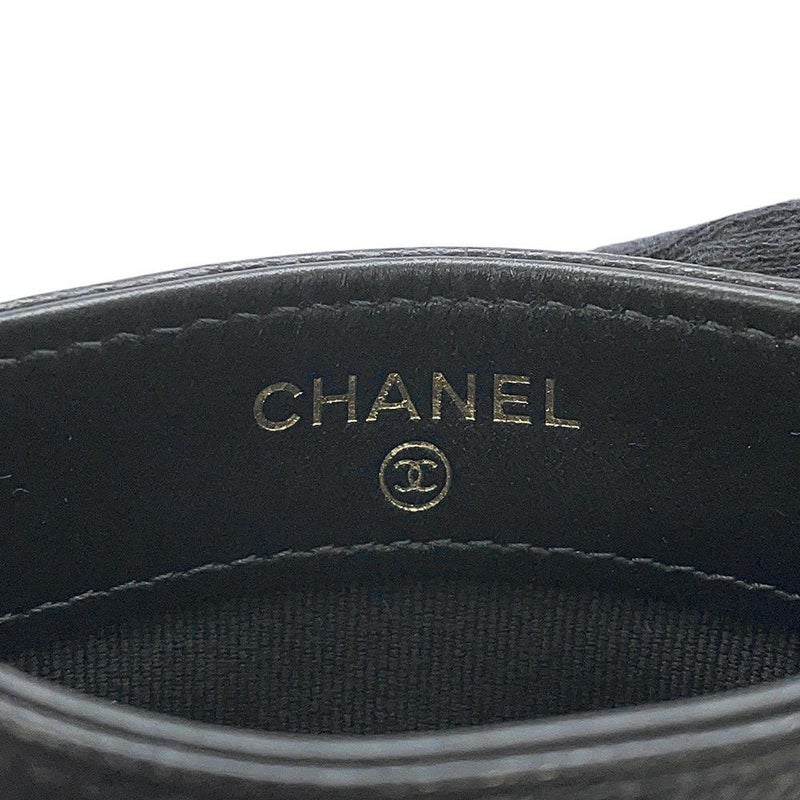 シャネル カードケース ココマーク ハーフ ラインストーン キャビアスキン AP4179 CHANEL カード 黒