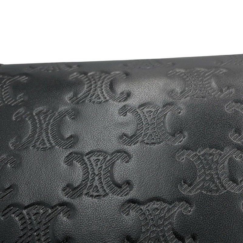 セリーヌ ショルダーバッグ トリオンフ ホリゾンタル スリーブ レザー 10K773FQD CELINE 黒