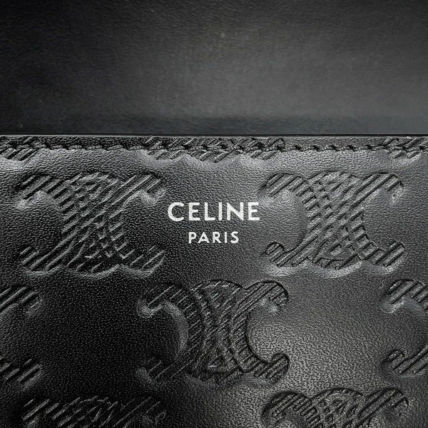 セリーヌ ショルダーバッグ トリオンフ ホリゾンタル スリーブ レザー 10K773FQD CELINE 黒