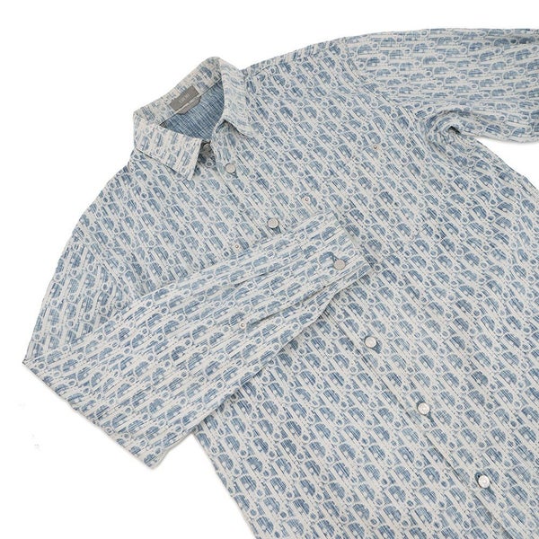 クリスチャン・ディオール 長袖シャツ オブリーク カスリ オーバーシャツ コットン メンズサイズ38 Christian Dior トップス