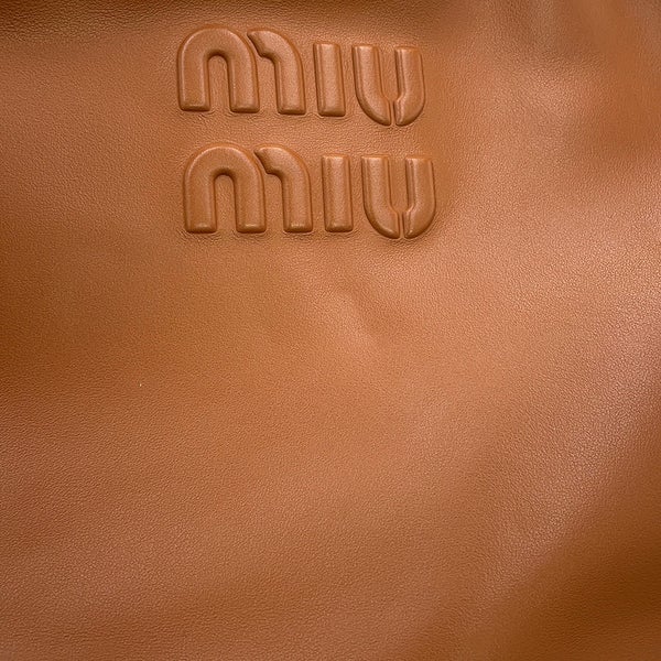 ミュウミュウ ハンドバッグ ボー バッグ レザー 5BB117 MIUMIU ブラウン