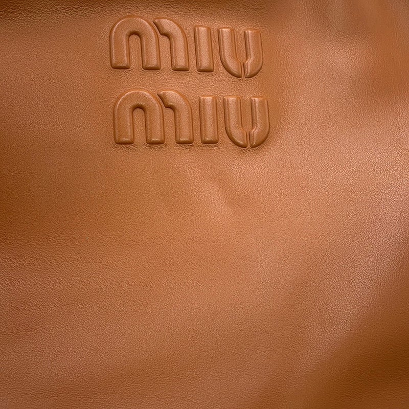 ミュウミュウ ハンドバッグ ボー バッグ レザー 5BB117 MIUMIU ブラウン