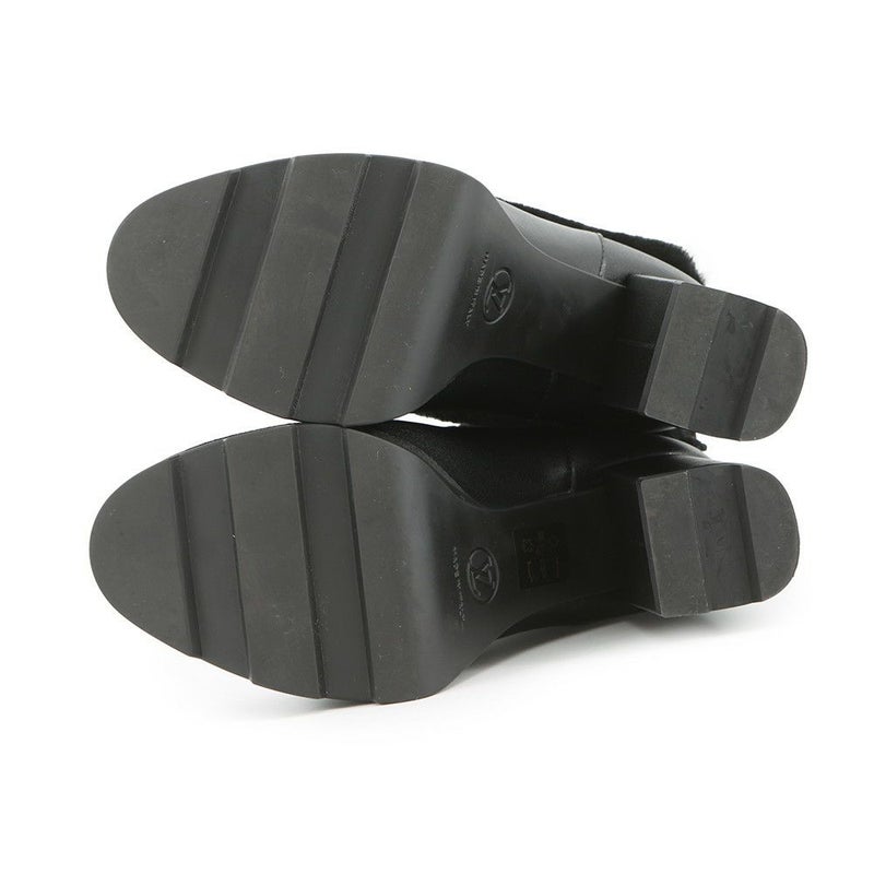 ルイヴィトン ブーツ シアリング レザー LV ボブール・ライン アンクルブーツ レディースサイズ38 LOUIS VUITTON 黒 ブラック