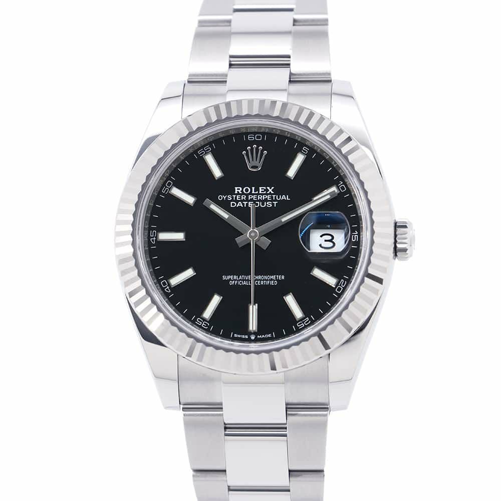 ロレックス デイトジャスト41 SS/K18WGホワイトゴールド ランダムシリアル ルーレット 126334 ROLEX 腕時計 シルバー文字盤 ロレックス デイトジャスト41 SS/K18WGホワイトゴールド ランダム