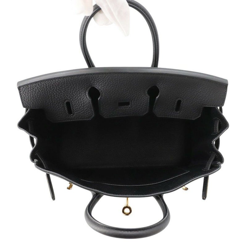 エルメス バーキン25 ブラック/ゴールド金具 ロゴ W刻印 HERMES Birkin ハンドバッグ 黒