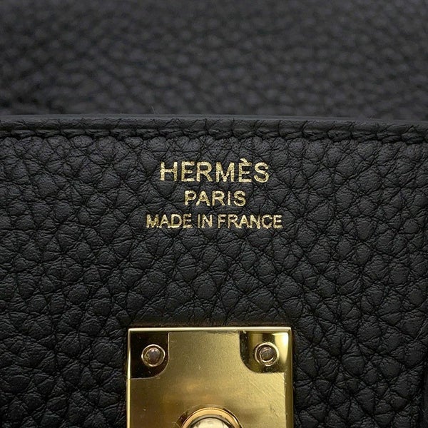 エルメス バーキン25 ブラック/ゴールド金具 ロゴ W刻印 HERMES Birkin ハンドバッグ 黒