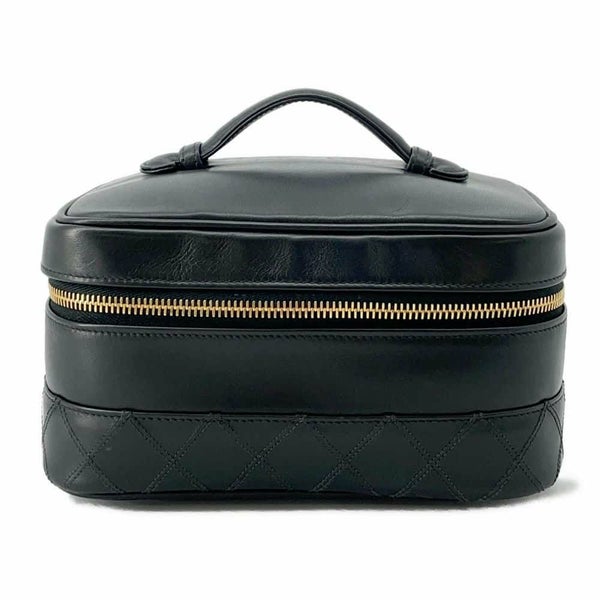 シャネル バニティバッグ ビコローレ ココマーク A01618 CHANEL ポーチ 化粧ポーチ 横型 黒