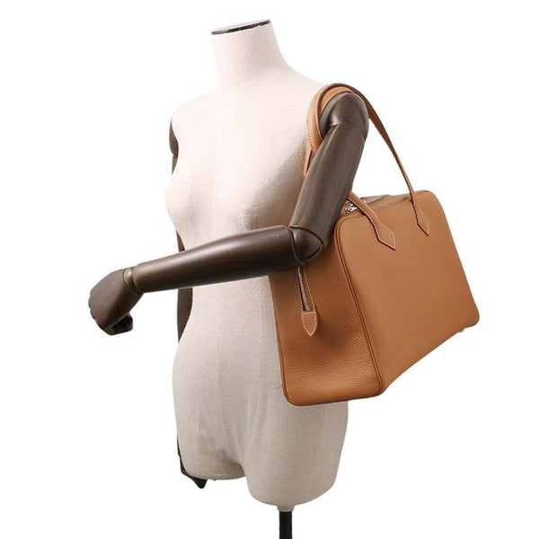エルメス ハンドバッグ ヴィクトリア2 35 ゴールド/シルバー金具 トリヨンクレマンス W刻印 HERMES バッグ
