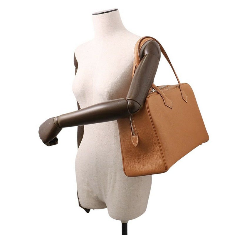 エルメス ハンドバッグ ヴィクトリア2 35 ゴールド/シルバー金具 トリヨンクレマンス W刻印 HERMES バッグ
