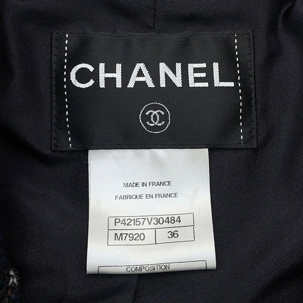 シャネル コート ツイード ステンカラーコート ウール レディースサイズ36 P42157 CHANEL アウター