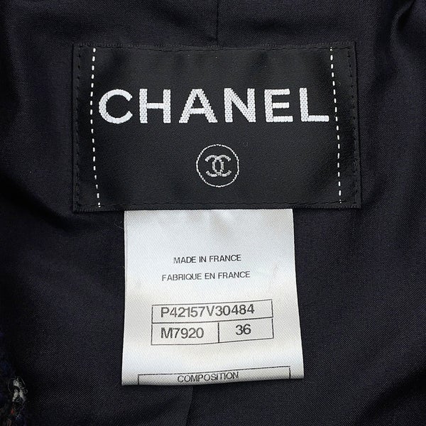 シャネル コート ツイード ステンカラーコート ウール レディースサイズ36 P42157 CHANEL アウター
