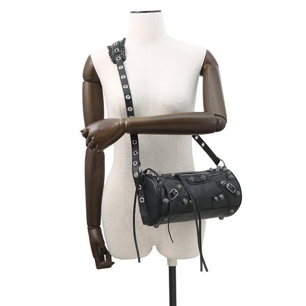 バレンシアガ ショルダーバッグ ルカゴール シリンダー レザー 771716 BALENCIAGA 黒