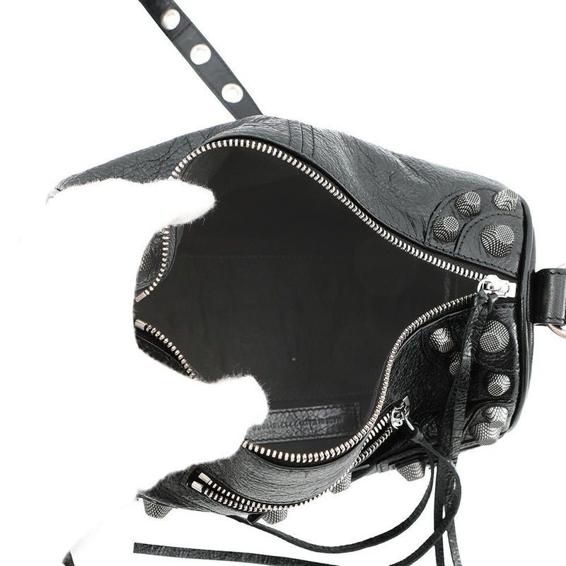 バレンシアガ ショルダーバッグ ルカゴール シリンダー レザー 771716 BALENCIAGA 黒