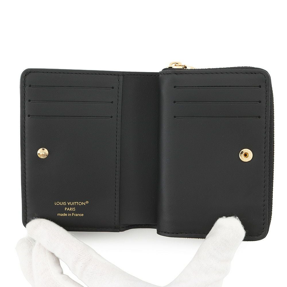 ルイヴィトン 二つ折り財布 ラムレザー/モノグラム・パターン ポルトフォイユ・ルー M81599 LOUIS VUITTON ブラック 黒 ルイヴィトン 二つ折り財布 ラムレザー/モノグラム・パターン