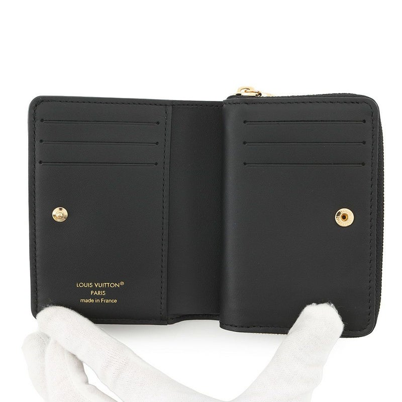 ルイヴィトン 二つ折り財布 ラムレザー/モノグラム・パターン ポルトフォイユ・ルー M81599 LOUIS VUITTON ブラック 黒