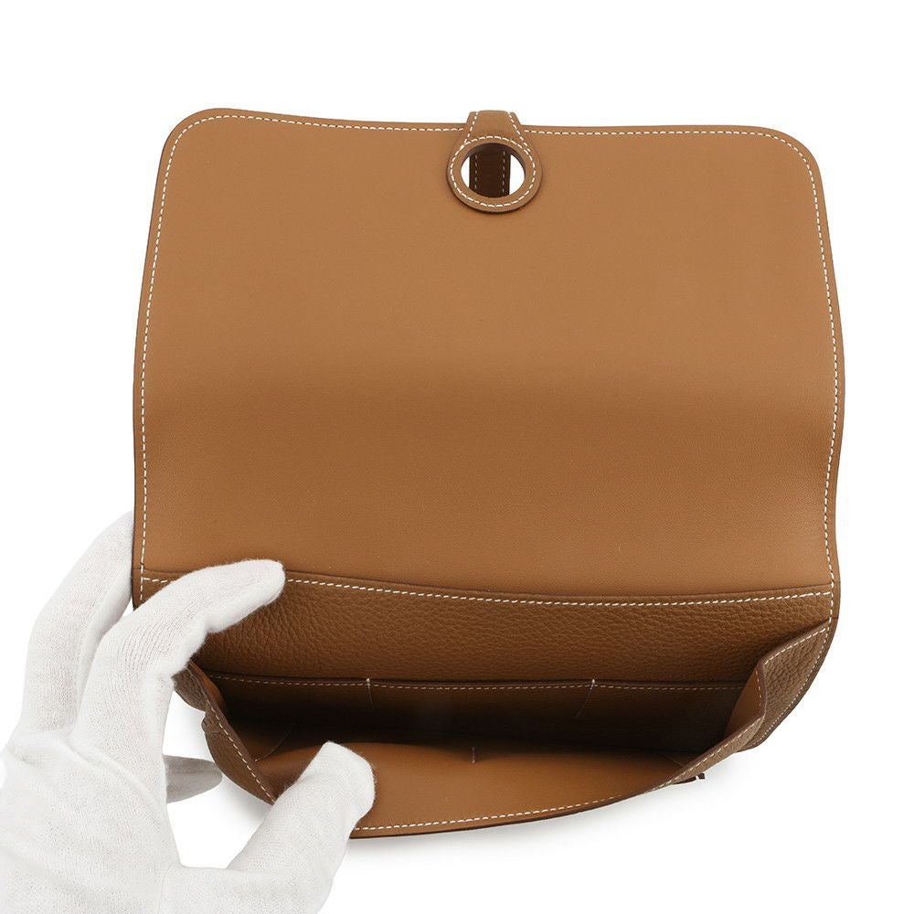 エルメス 長財布 ドゴンGM ゴールド/シルバー金具 トゴ K刻印 HERMES