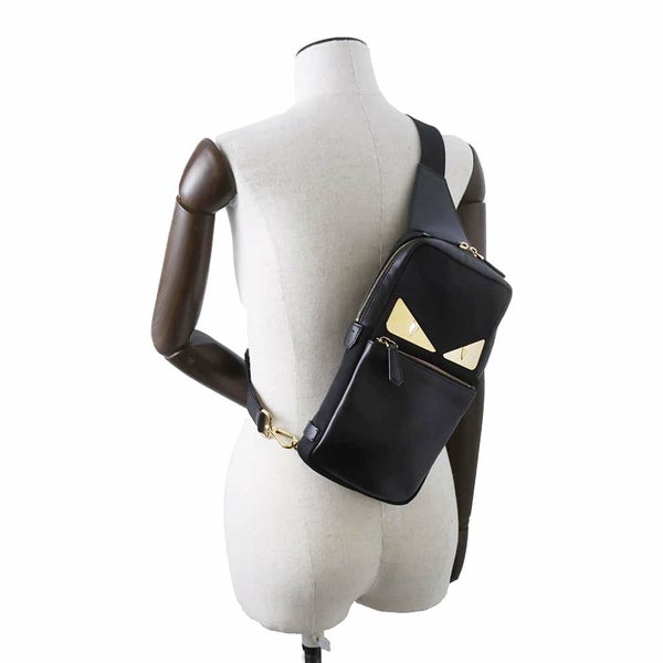 フェンディ ボディバッグ モンスターバグズアイ 7VZ033 FENDI ショルダーバッグ 黒