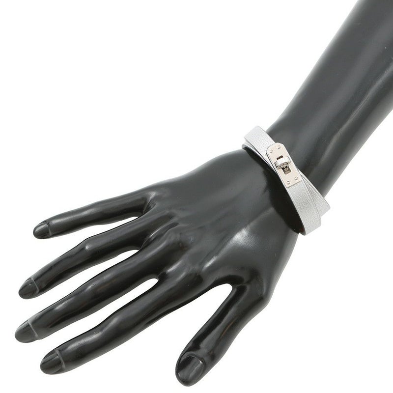 エルメス ブレスレット ミニケリー ドゥブルトゥール シルバー/シルバー金具 シェブルシャムキラ サイズT2 K刻印 HERMES アクセサリー