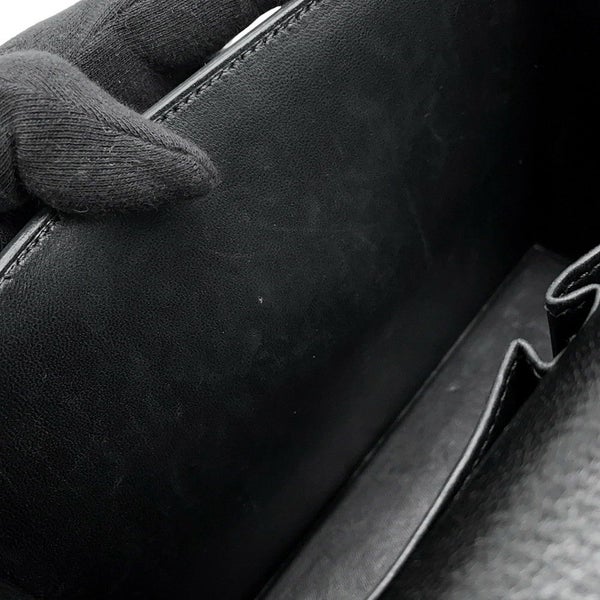 エルメス チェーンショルダーバッグ シネティック ブラック/シルバー金具 シェブルミゾル C刻印 黒